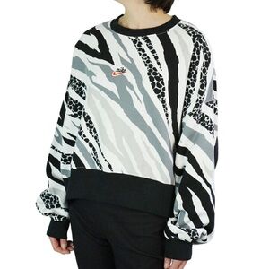 Nike Women's Oversized Cropped Crewneck Animal Print Sweatshirt